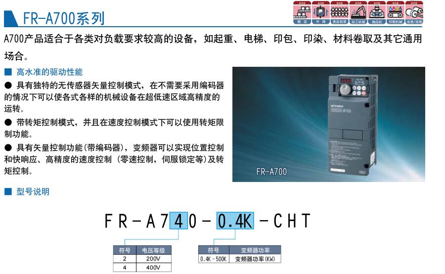 三菱變頻器FR-A700系列